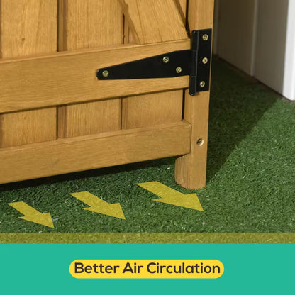 Fir Wood Storage Shed Waterproof Outdoor Tool Organizer Cabinet for Garden Backyard with Lockable Doors