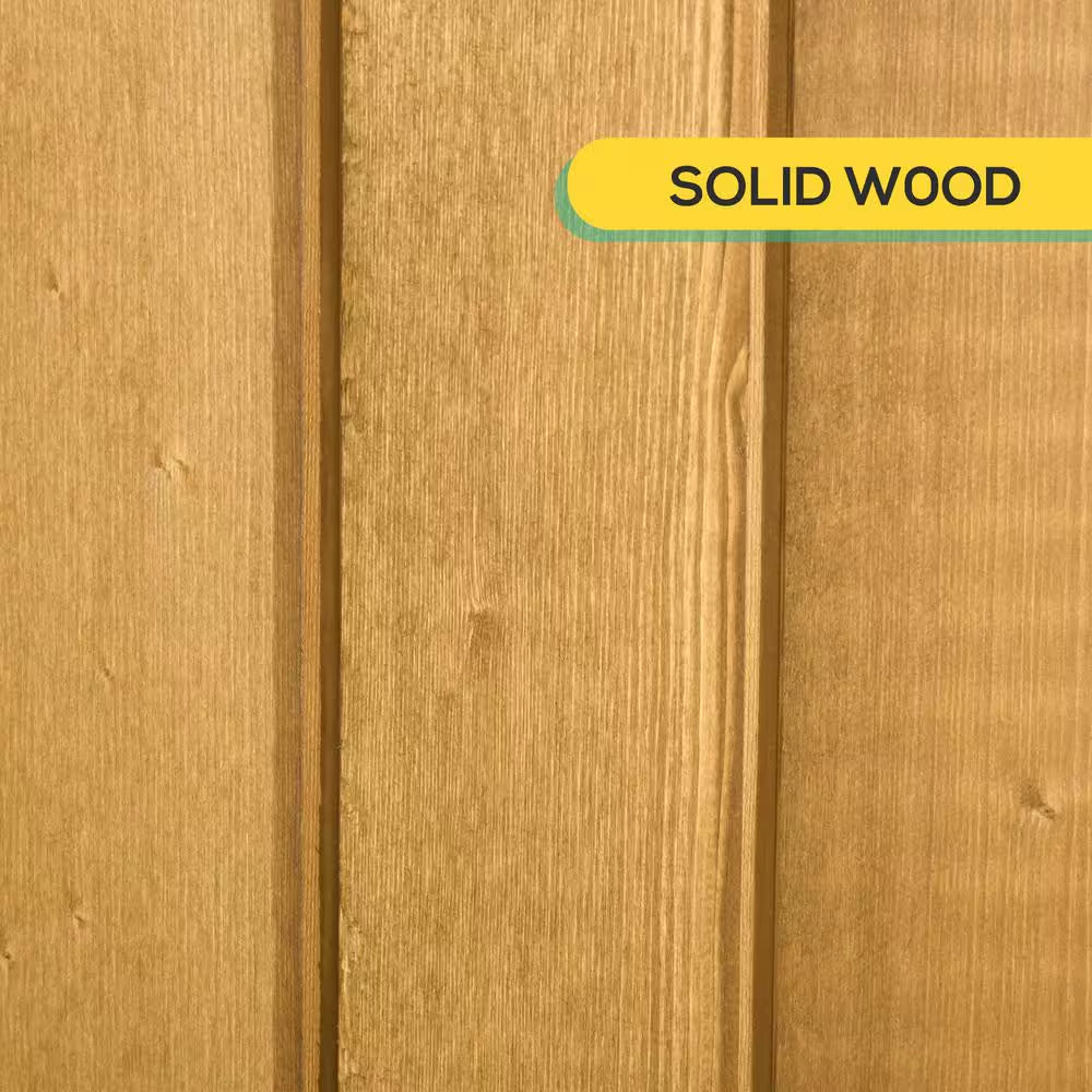 Fir Wood Storage Shed Waterproof Outdoor Tool Organizer Cabinet for Garden Backyard with Lockable Doors