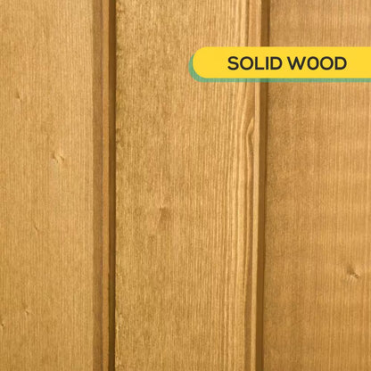 Fir Wood Storage Shed Waterproof Outdoor Tool Organizer Cabinet for Garden Backyard with Lockable Doors