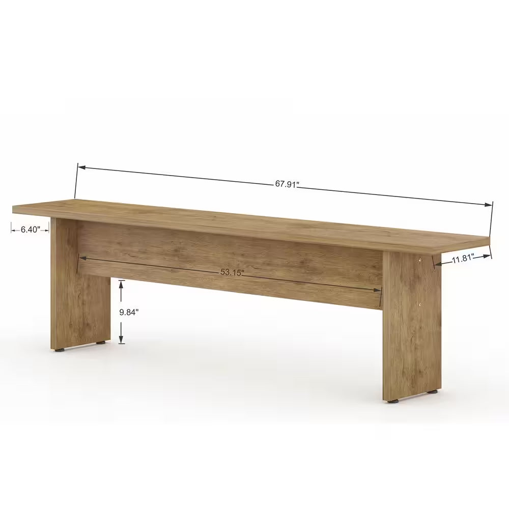 Tarrytown 67.91 In. Nature Rustic Country Dining Bench