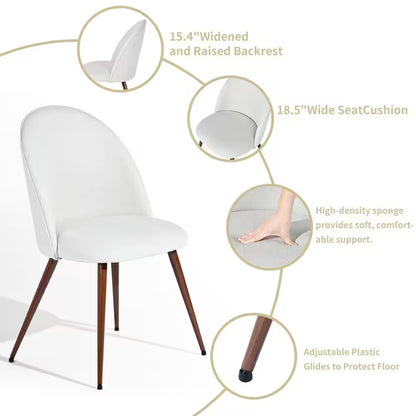 Zomba HB Farmhouse Beige Boucle Side Chairs with High Back, Walnut Legs, Easy Assembly for Stylish Comfort (Set of 2)