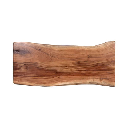 Hairpin 36 In. Brown Natural Live Edge Wood with Metal Dining Bench